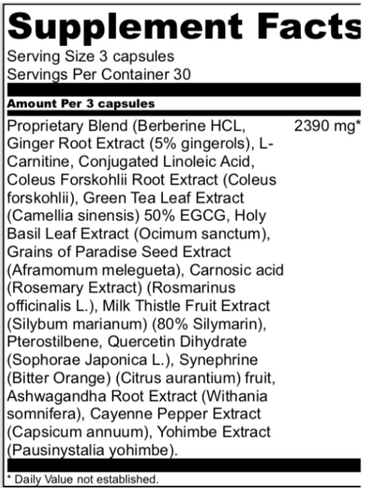 CC Capsules Supplement Facts